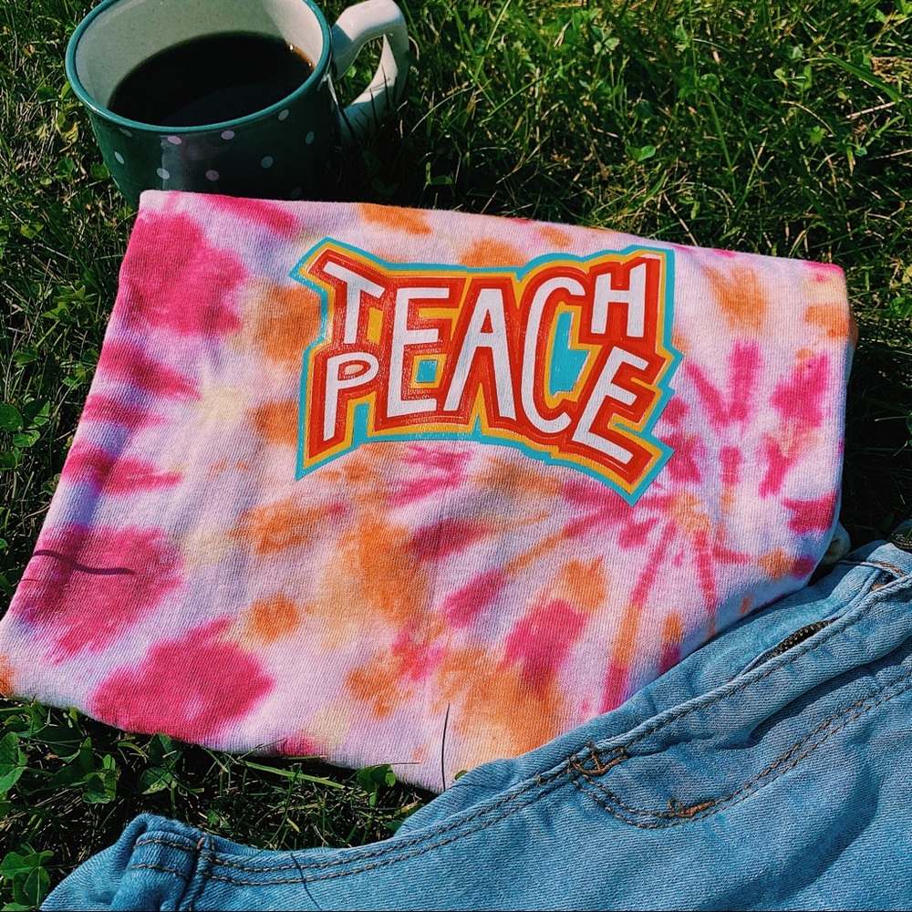 Tie dye Teach Peace T-shirt